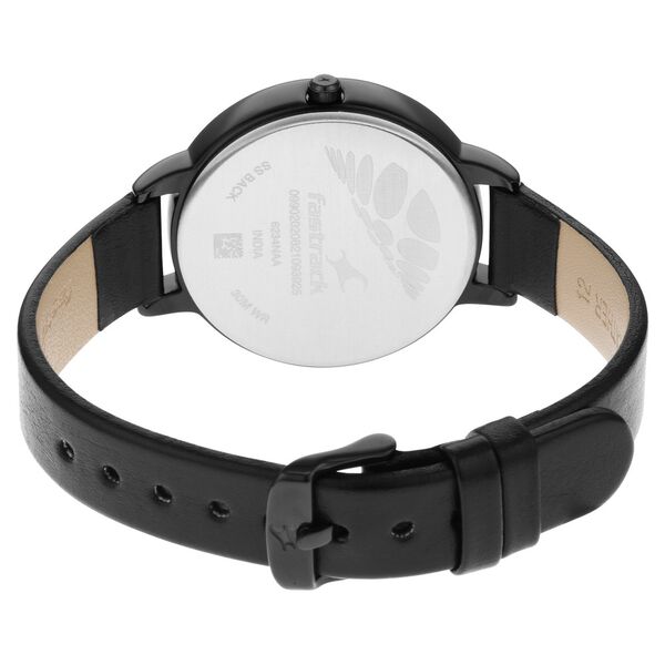 Fastrack Glitch Quartz Analog Black Dial Leather Strap Watch for Girls - image number 4