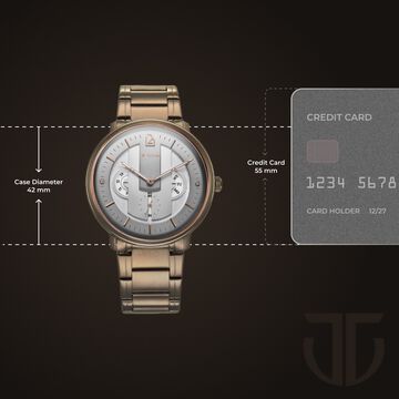 Titan Quartet Grey Dial Quartz Multifunction Stainless Steel Strap watch for Men