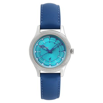 Fastrack Quartz Analog Blue Dial Leather Strap Watch for Girls