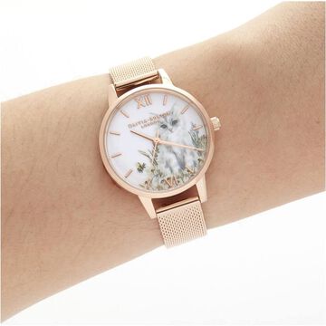 Olivia Burton Quartz Analog White Dial Stainless Steel Strap Watch for Women