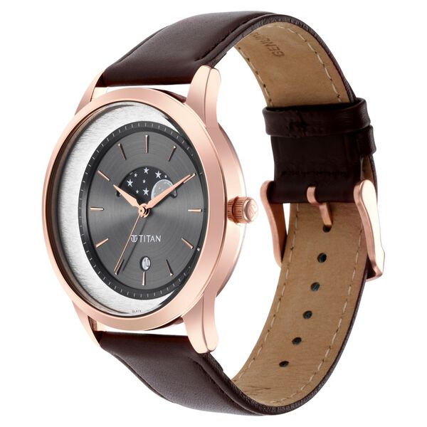 Titan Crescent Quartz Analog Leather Strap watch for Men - image number 2