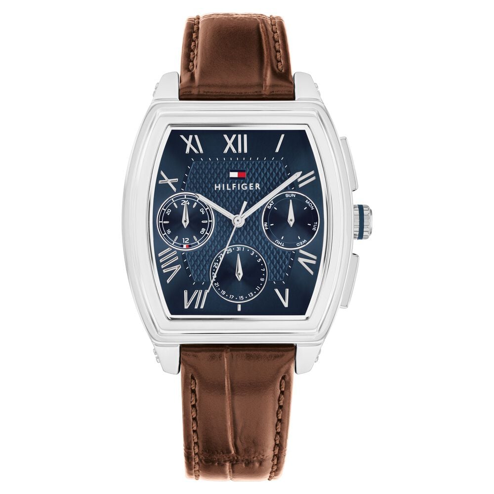 Tommy Hilfiger Quartz Multifunction Blue Dial Brown Leather Strap Watch For Men-picture-14