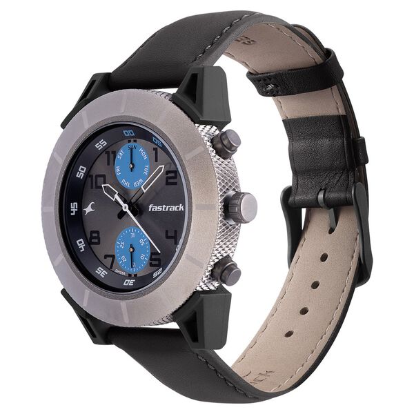 Fastrack Modular Quartz Analog Anthracite Dial Leather Strap Watch for Guys - image number 2