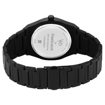 Vyb Quest By Fastrack Quartz Analog Green Gradient Dial Metal Strap Watch For Guys