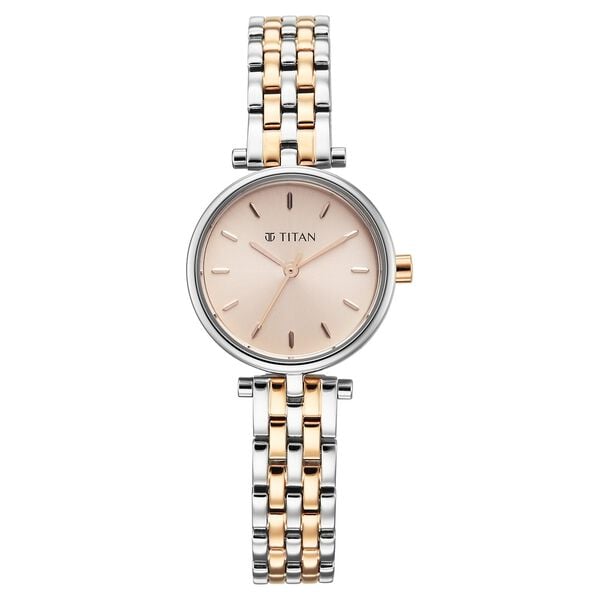Titan Workday Edit Quartz Analog Pink Dial Two Toned Stainless Steel Strap Watch For Women - image number 0