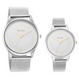 Titan Quartz Analog White Dial Stainless Steel Strap Watch for Couple - image number 0