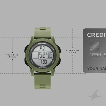 Fastrack Streetstyle Digital Dial Green Polyether Strap Watch For Unisex