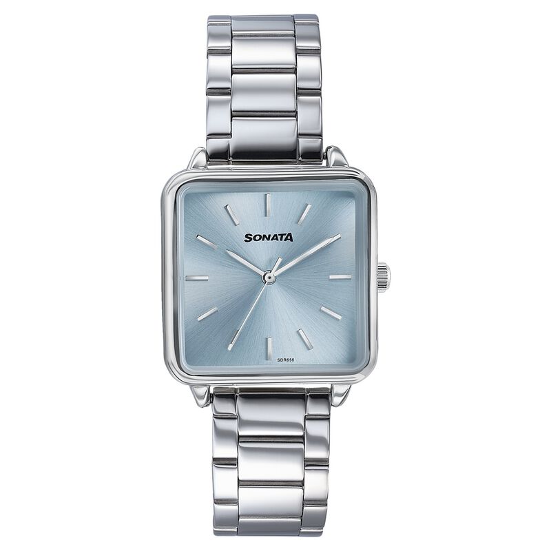 Sonata Wedding Edit Quartz Analog Blue Dial Stainless Steel Strap Watch For Women