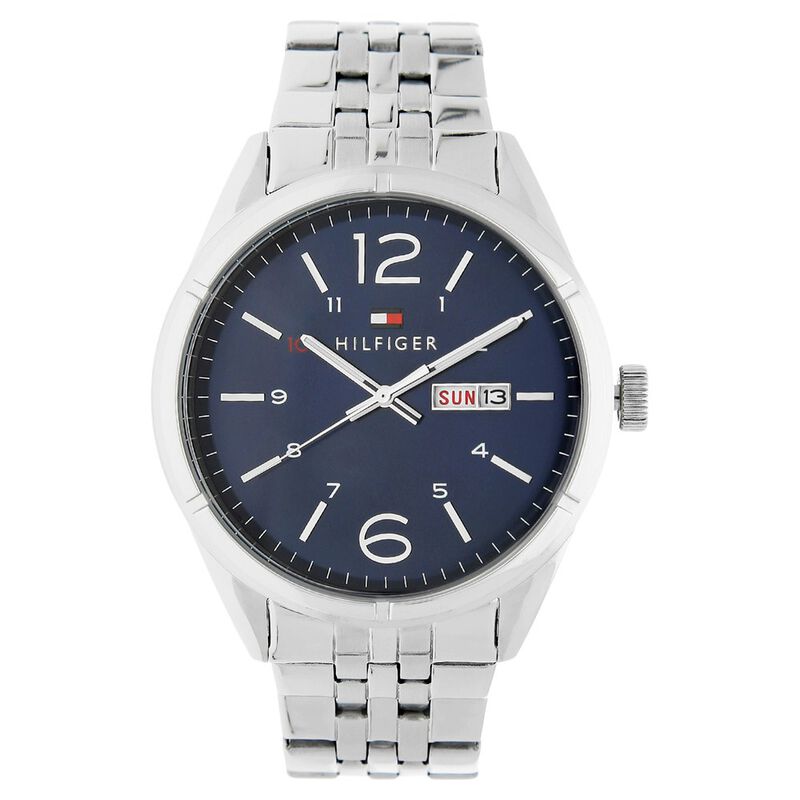 Tommy Hilfiger Quartz Analog Blue Dial Metal Strap Watch for Men
