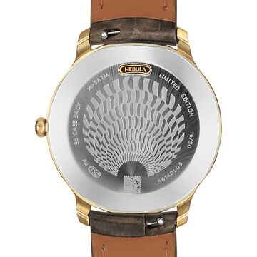 Titan Nebula Lustre 18 KT Gold Quartz Analog 18KT Gold Dial Leather Strap Watch For Women