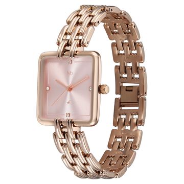 Vyb Minimalist By Fastrack Quartz Analog Pink Dial Rose Gold Metal Strap Watch For Girls