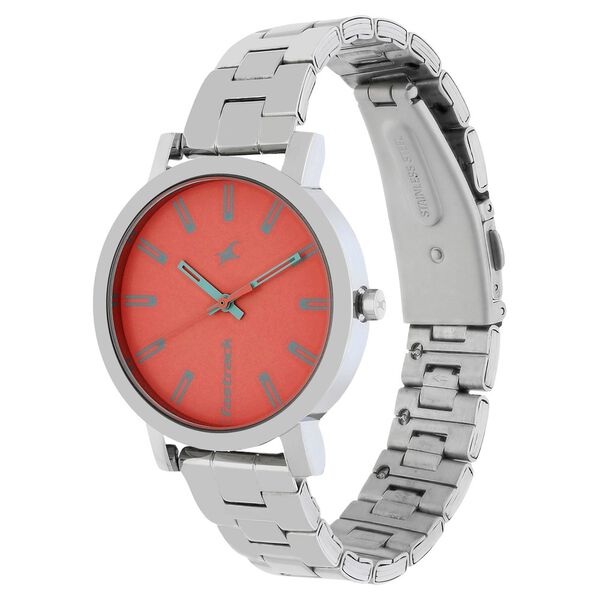 Fastrack Fundamentals Quartz Analog Grey Dial Stainless Steel Strap Watch for Girls - image number 2