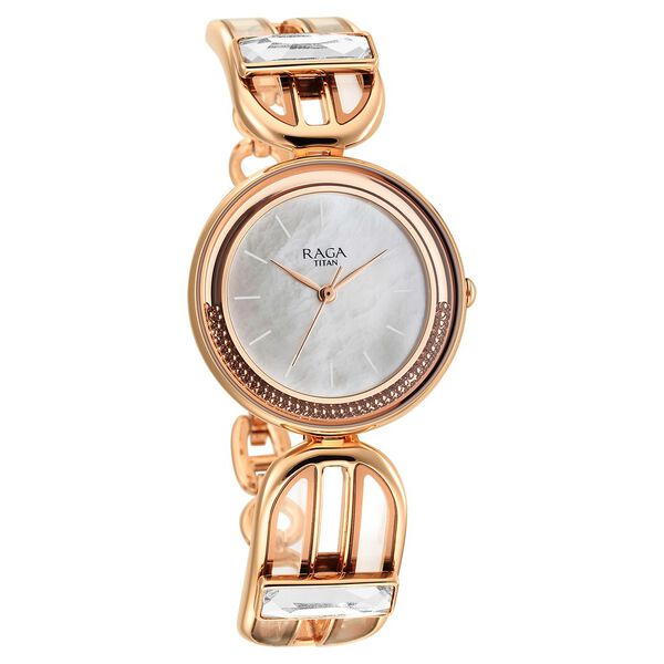 Titan Raga Delight Mother Of Pearl Dial Women Watch With Metal Strap - image number 1