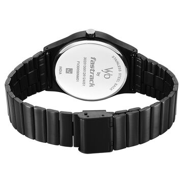 Vyb Arcane By Fastrack Quartz Analog Purple Dial Black Stainless Steel Strap Watch For Guys
