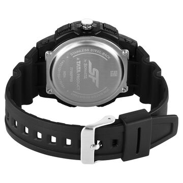 SF Maverick Quartz Digital Ana Digi Black Dial PU Strap Watch For Men