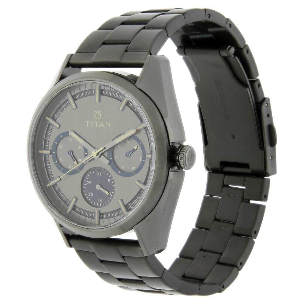 Buy Online Titan Quartz Multifunction Grey Dial Stainless Steel Strap Watch for Men nl90084qm01 Titan