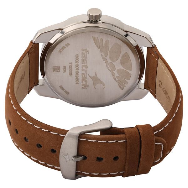 Fastrack Quartz Analog with Day and Date Blue Dial Leather Strap Watch for Guys - image number 4