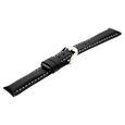 22 mm Black Genuine Leather Straps for Men - image number 3