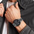 Titan Ceramic Fusion Quartz Multifunction Black Dial Silver Dual-Toned Stainless Steel Bracelet Watch for Men - image number 6