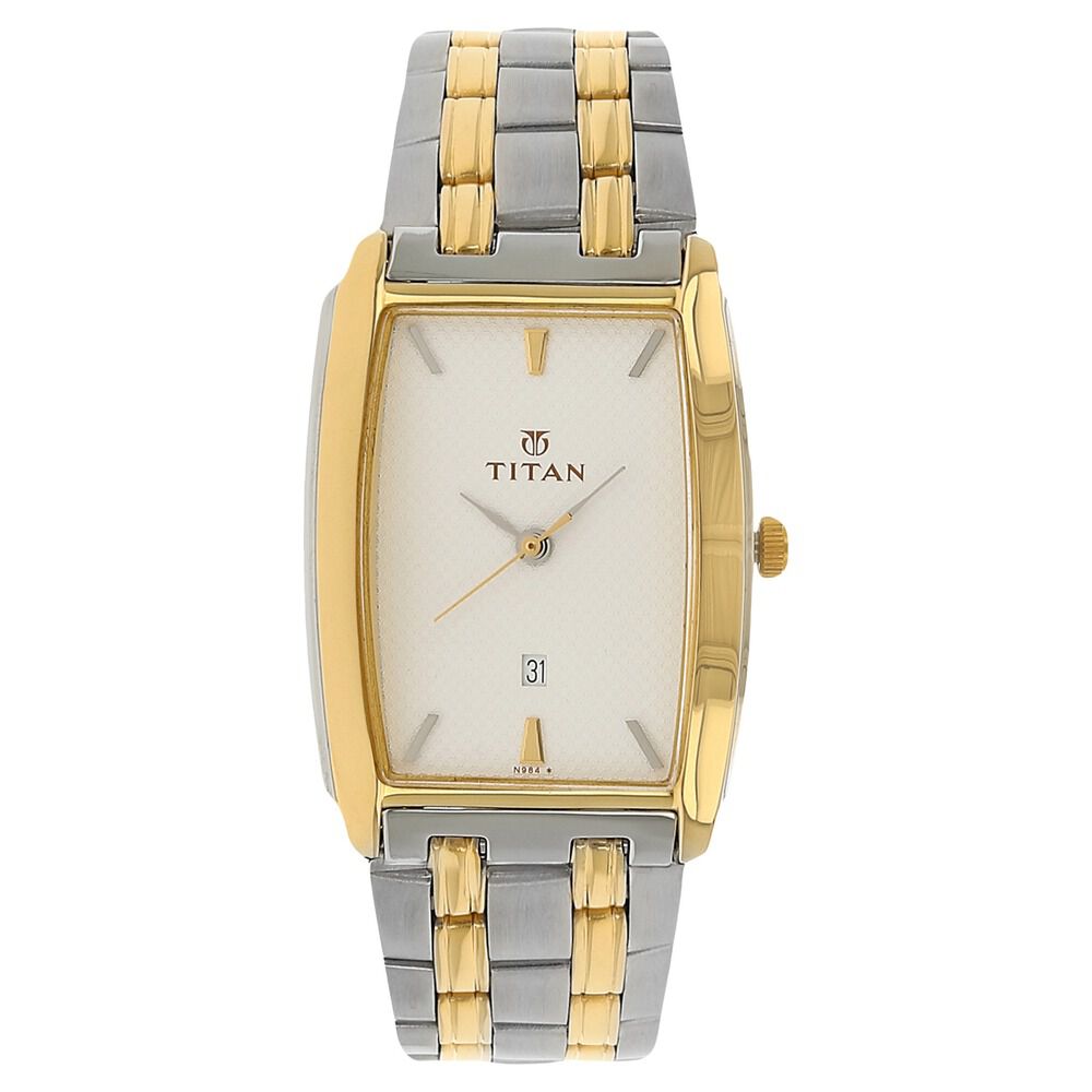 Titan Silver Dial Analog with Date Stainless Steel Strap watch for Men