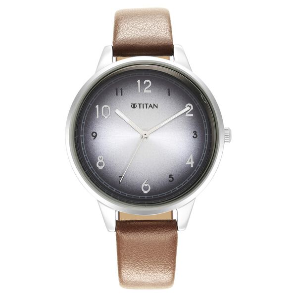 Titan Trendsetters Silver white Dial Women Watch With Leather Strap - image number 1