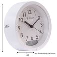 Titan Alarm Clock - Analog Round Table Clock With Digital Lcd Screen For Temperature Humidity, White Dial And Case - image number 2