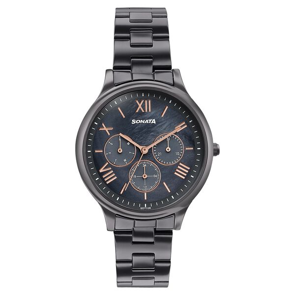 Sonata Women's Work Wear braitiful gun metal Watch - Premium Multifunction design for everyday style - image number 0