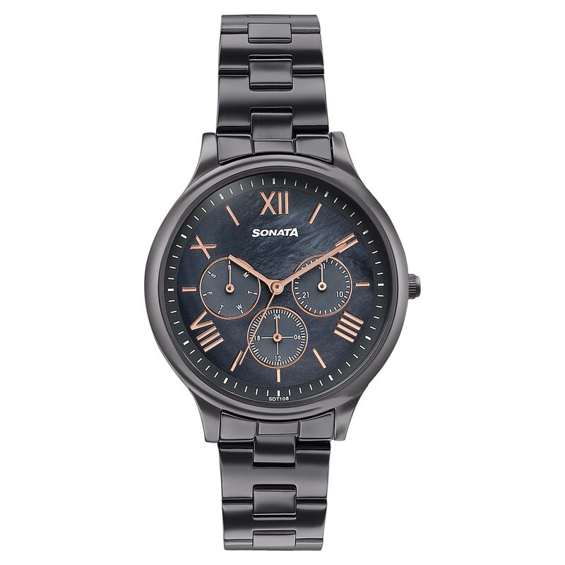 Sonata Women's Work Wear braitiful gun metal Watch - Premium Multifunction design for everyday style