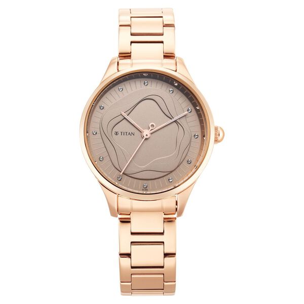 Titan Wander Brown Analog Stainless Steel Strap Watch for Women - image number 1