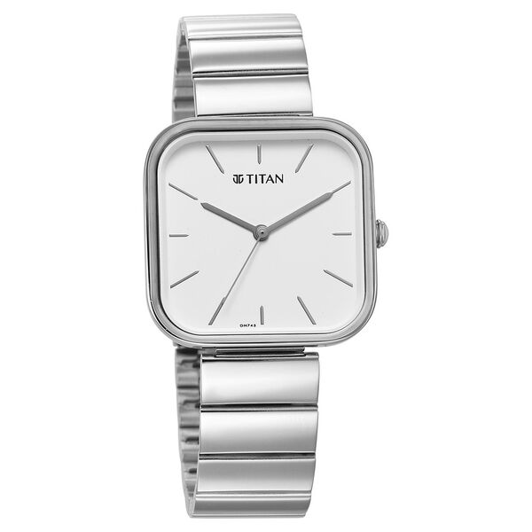 Titan Purple Stackables Quartz Analog White Dial Stainless Steel Strap Watch for Women - image number 4
