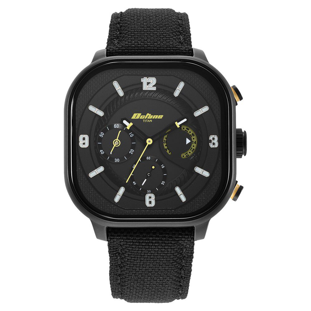 Buy Online Titan Octane Aerobatics Black Chrono Fabric Strap Watch for Men 1856nl01 p Titan