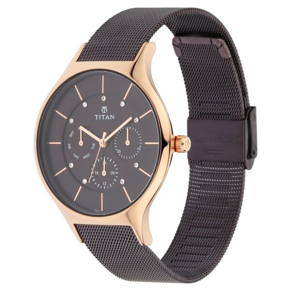Titan Workwear Brown Dial Quartz Multifunction Metal Strap watch for Women - image number 2