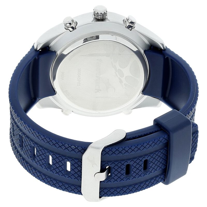Fastrack Quartz Analog Digital Grey Dial Silicone Strap Watch for Guys - image number 3