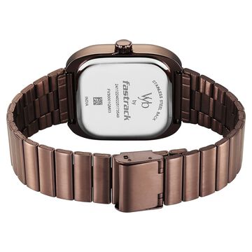 Fastrack Vyb Maverick Quartz Analog Brown Dial Metal Strap Watch For Guys