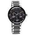 Titan Ceramic Fusion Quartz Multifunction Black Dial Silver Dual-Toned Stainless Steel Bracelet Watch for Men - image number 0
