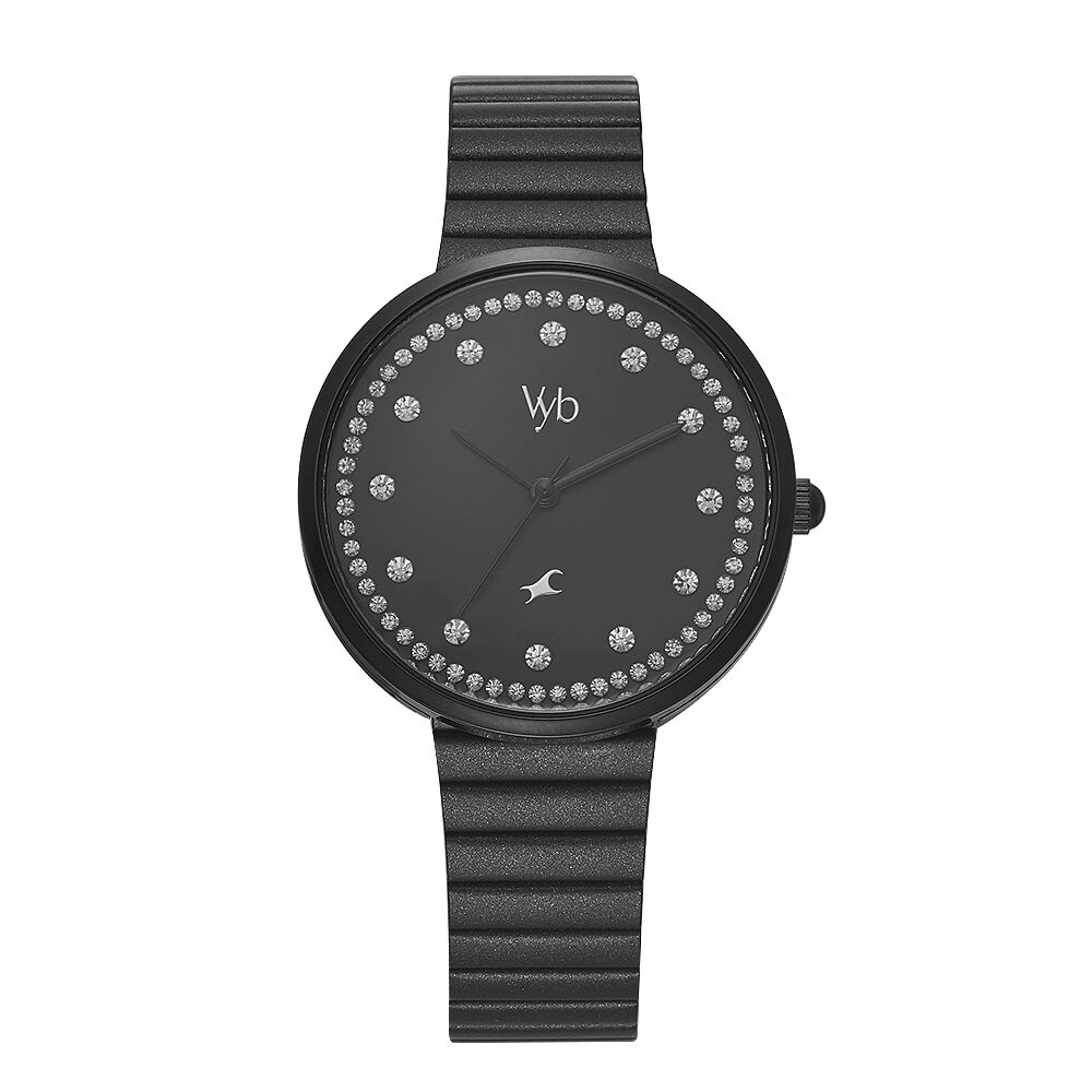 Fastrack analog black dial women's watch clearance