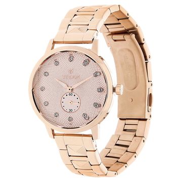 Titan Purple Past ModernRose Gold Dial Analog Stainless Steel Strap Watch for Women