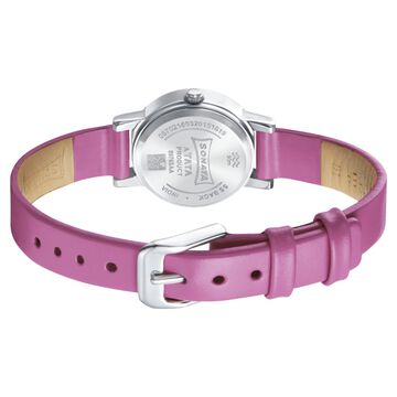 Sonata Splash White Dial Women Watch With Leather Strap