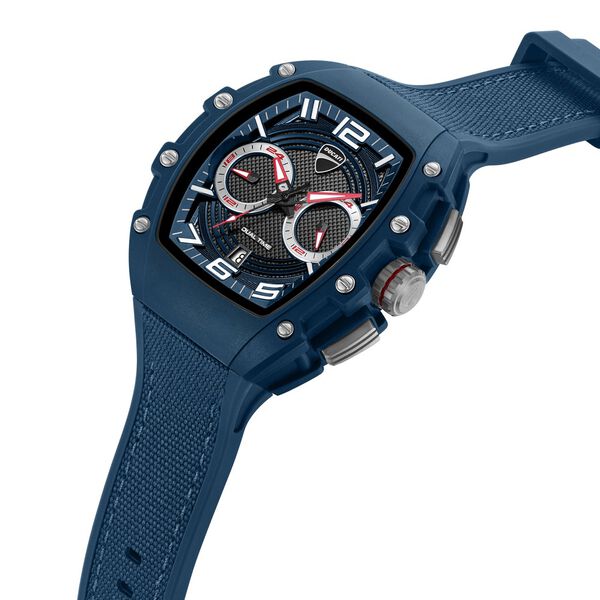 Ducati Quartz Multifunction Blue Dial Blue Silicone Strap Watch For Men - image number 1