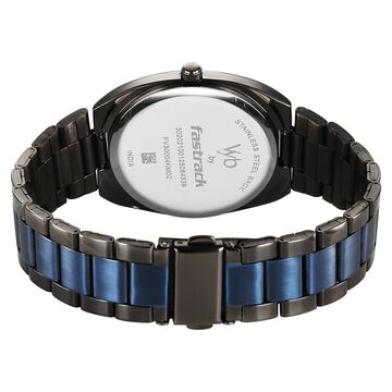 Fastrack Vyb Aviator Quartz Analog Blue Dial Metal Strap Watch For Guys