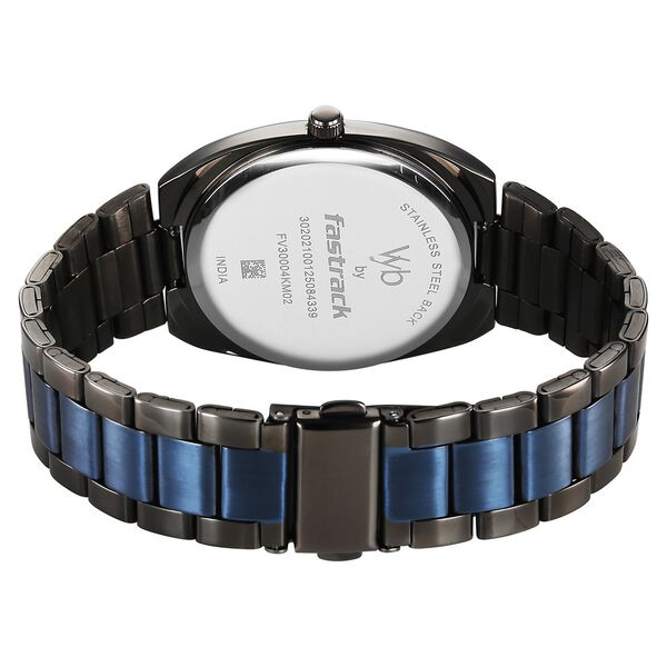 Fastrack Vyb Aviator Quartz Analog Blue Dial Metal Strap Watch For Guys - image number 6