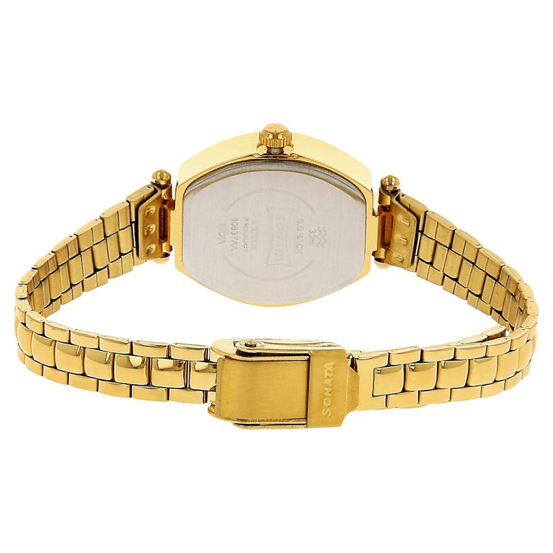 Sonata Quartz Analog with Day and Date Brown Dial Stainless Steel Strap Watch for Women - image number 3