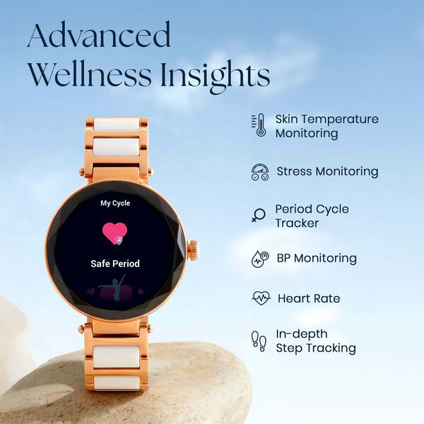 Titan Elixir with All 316L SS construction, 3.04 CM AMOLED Display, BT Calling, Skin Temperature Sensor, Womens Health - image number 3
