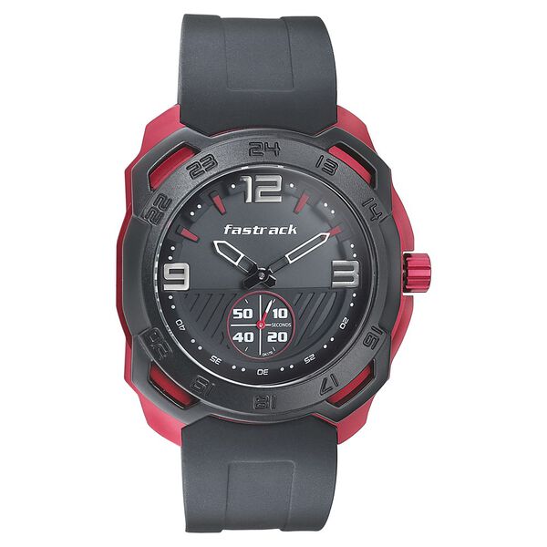 Fastrack All Nighters Quartz Analog Grey Dial Silicone Strap Watch for Guys - image number 1