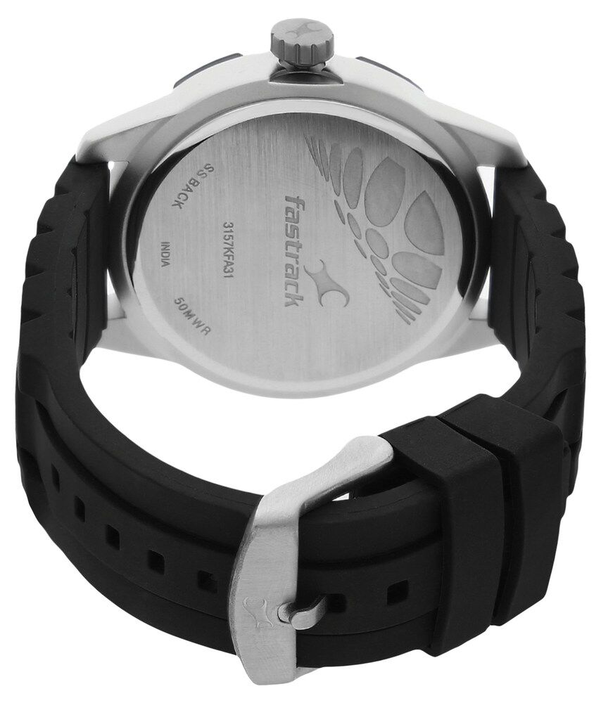 Buy Online Fastrack Quartz Analog Black Dial Plastic Strap Watch for Guys nk3157kp01 Titan
