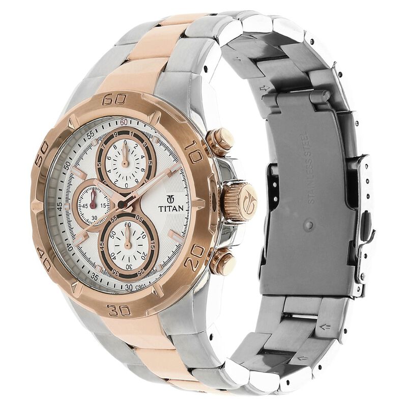 Titan Regallia Rose Gold Chronograph Stainless Steel Strap Watch for Men - image number 1