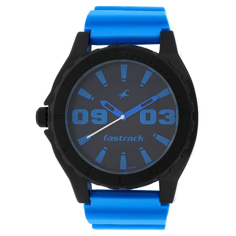 Fastrack Quartz Analog Black Dial Plastic Strap Watch for Guys
