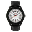 Sonata Quartz Analog Black Dial Leather Strap Watch for Men