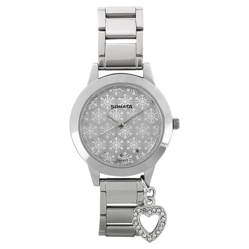 Sonata Charmed Silver Dial Women Watch With Stainless Steel Strap - image number 0