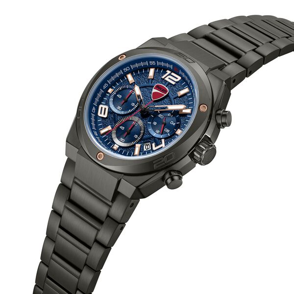 Ducati Quartz Chronograph Blue Dial Grey Stainless Steel Strap Watch For Men - image number 1